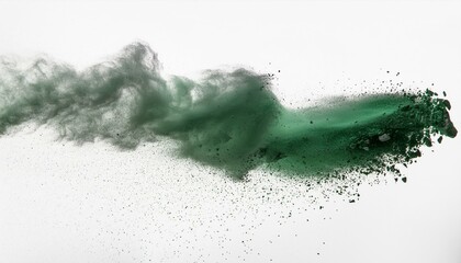 yellow chalk and dust flying, effect explode isolated on white background