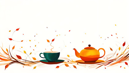 Beautiful autumn teatime