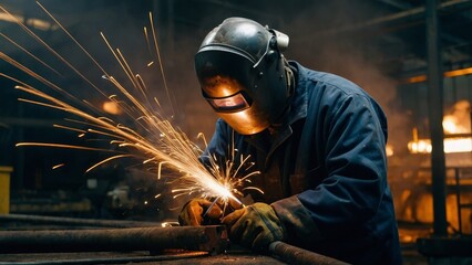 Factory Welding Operation: Occupational Skill in Steel Manufacturing