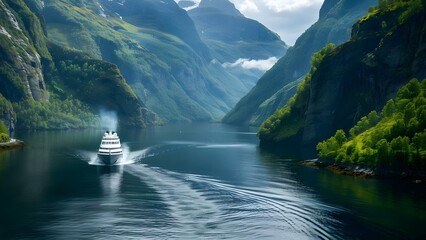 Tourists on cruise ship sailing through Norways Hardanger Fjord. Concept Travel Photography, Nature Landscapes, Cruise Ships, Norway Travel, Fjords Exploration