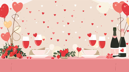 Festive table Fourting for Valentines Day celebration