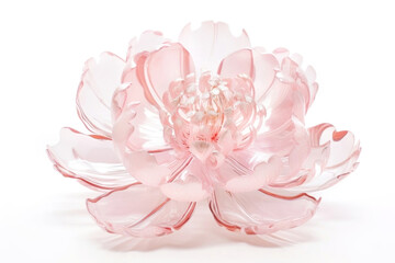 Elegant artificial flower exhibiting delicate pink hues with translucent petals
