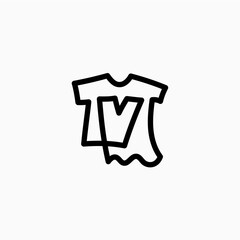 v letter kid tee tshirt apparel clothing monogram logo vector icon illustration
