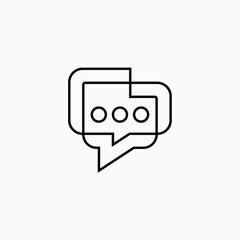 talk Chat Bubble people Social Diversity Outline Logo Vector icon illustration