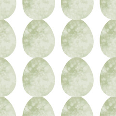 Seamless pattern with easter eggs, hand drawn illustration in watercolor style