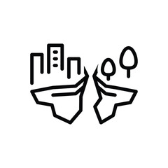 Obraz premium Black line icon for plate tectonics