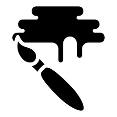 Paintbrush glyph icon, related to kindergarten theme, use for UI or UX kit, modern app development.