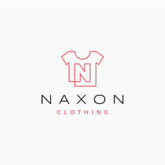 n letter tee tshirt apparel clothing monogram logo vector icon illustration