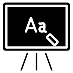 Chalkboard glyph icon, related to kindergarten theme, use for UI or UX kit, modern app development.