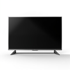 Black TV on a white background 4K resolution Isolated 3D rendering