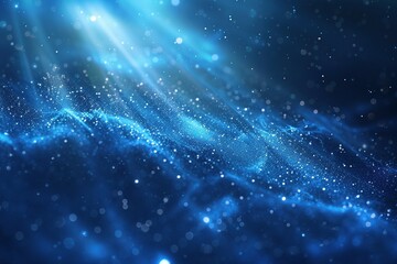 A mesmerizing deep blue canvas explodes with a radiant burst of starlight, casting rays in all directions.