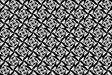 Abstract seamless black and white ornamental pattern. Abstract repeating seamless monochrome, geometric, mosaic pattern.