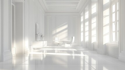 White room with gadget. Generative AI.