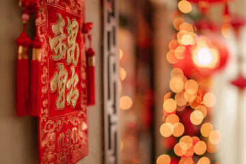 a red and gold chinese new year decoration