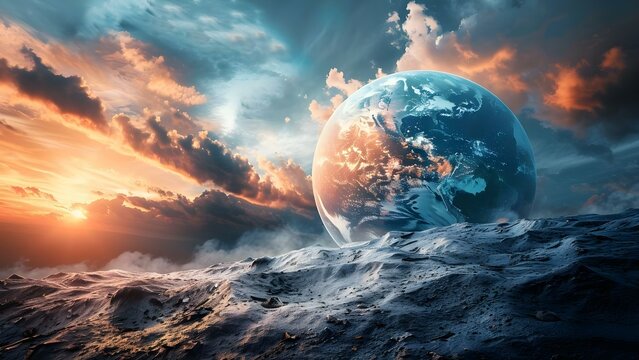 Finding hope in a world on the brink of destruction. Concept Hope in despair, Climate crisis, Resilience and determination, Overcoming challenges, Inspiring change