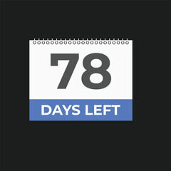 79 days to go countdown template. 79 day Countdown left days banner design. 79  Days left countdown timer