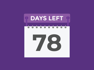 79 days to go countdown template. 79 day Countdown left days banner design. 79  Days left countdown timer