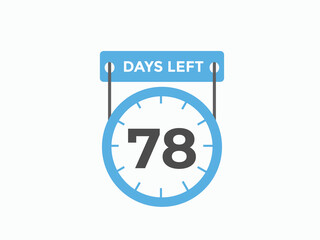 79 days to go countdown template. 79 day Countdown left days banner design. 79  Days left countdown timer