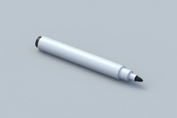 Felt pen on gray background. School and office supplies. 3d render