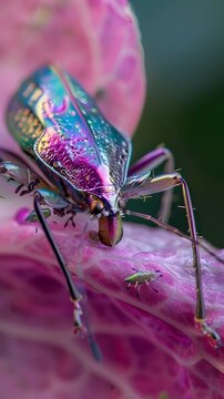 Vibrant and Intricate Macro Capture of a Thrips Insect on a Flower Petal