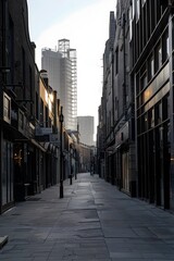 Fototapeta premium Divided Urban Landscape Showcasing Contrasting Economic Realities