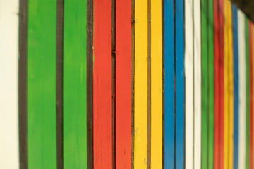 Target boards. Painted fence. Bright background.