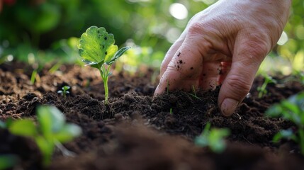 Farmer Evaluating Soil Texture by Hand, Applying Experienced Insights for Optimal Crop Health and Growth