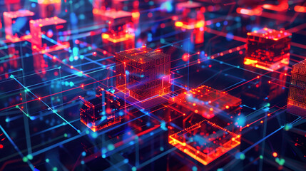 Fototapeta premium Empowering Business Processes Through Revolutionary Blockchain Technology for Secure and Transparent Data Handling