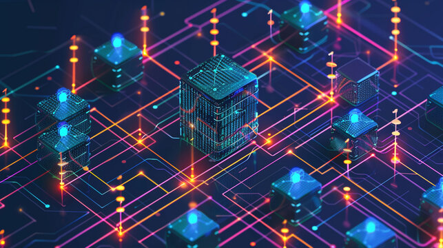 An illustration of a neural network model training process, with data being fed into the network and weights being adjusted to optimize performance.