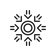 Black line icon for center