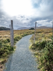 Fototapeta premium The deer fence at Glenveagh National Park in County Donegal, Ireland
