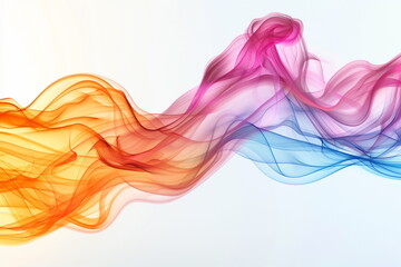 abstract colorful smoke on white background