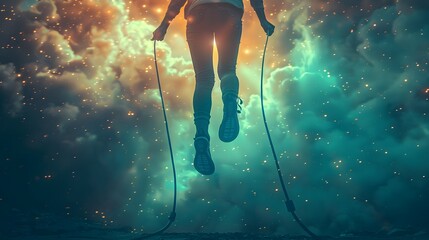 Silhouetted Skipping Toward a Brighter Future:Leaping Into Cosmic and Meaningful Change