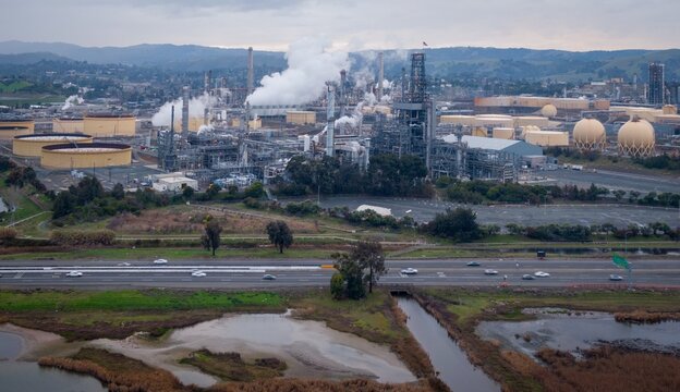 Oil and chemical refinery in Martinez, California, United States.
