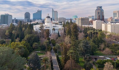 California State Capitol building in downtown Sacramento, California, United States. © Zenstratus