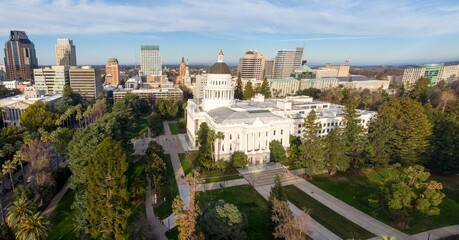 Fototapeta na wymiar California State Capitol building in downtown Sacramento, California, United States.