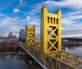 The Tower Bridge over the Sacramento River, West Sacramento, California, United States.