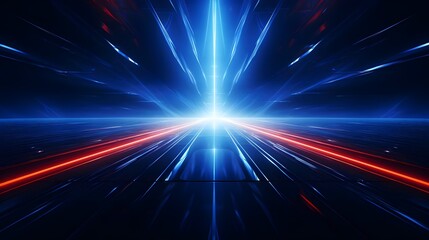 Obraz premium 4K Neon Blue Artwork Minimal Background, High-Resolution Design with Vibrant Neon Tones, Hand Edited Generative AI