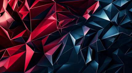 Obraz premium abstract polygonal design of crimson and midnight blue, ideal for an elegant abstract background
