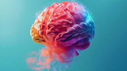 Colorful human brain explosion sparks creativity and mental health awareness on World Mental Health Day. Concept Mental Health, Creativity, Brain Explosion, Awareness Campaign