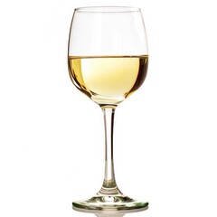 Wine Glass. Closeup of White Wine in Elegant Glass, Isolated against Natural Background