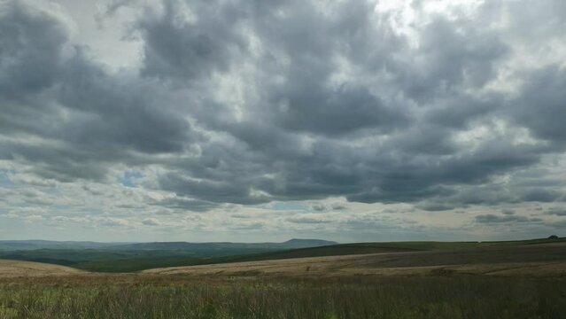 Time lapse of clouds blowing over the Yorkshire Dales in the UK. 