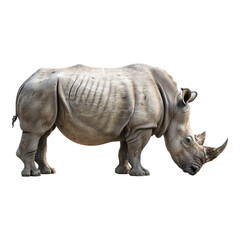 Photo of rhinoceros isolated on transparent background