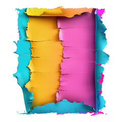 Photo of ripped color page isolated on transparent background