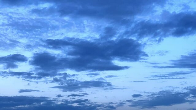 Moving Cloud, time-lapse. Blue sky with dark clouds background.