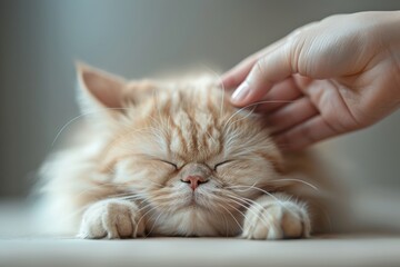 Adorable Persian Cat Relaxing on a Table Generative AI