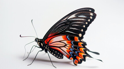 Beautiful butterfly on white background closeup --ar 1