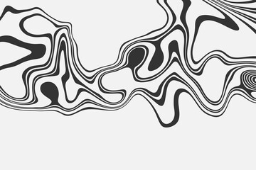 Black wavy lines. Abstract vector background.