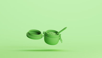 Green mint mason jar kitchenware preserves dishware kitchen ingredients storage background 3d illustration render digital rendering