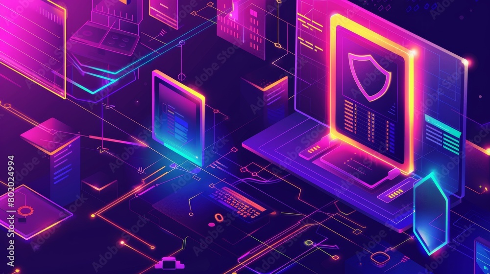Poster ssl certificate banner, concept of internet security, data encryption protocol. modern landing page 